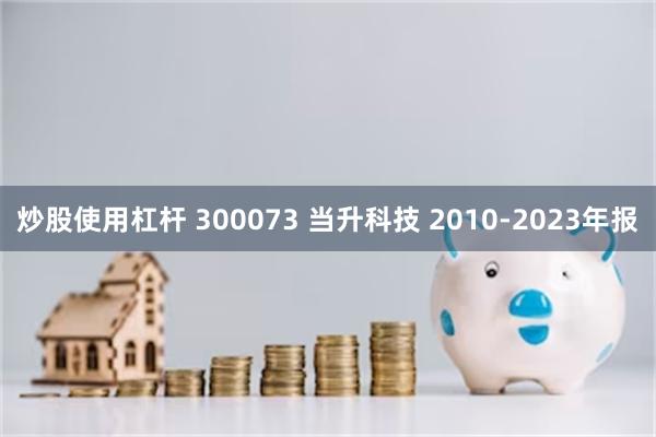 炒股使用杠杆 300073 当升科技 2010-2023年报